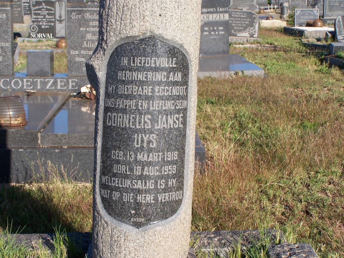 UYS Cornelis Janse 1918-1959