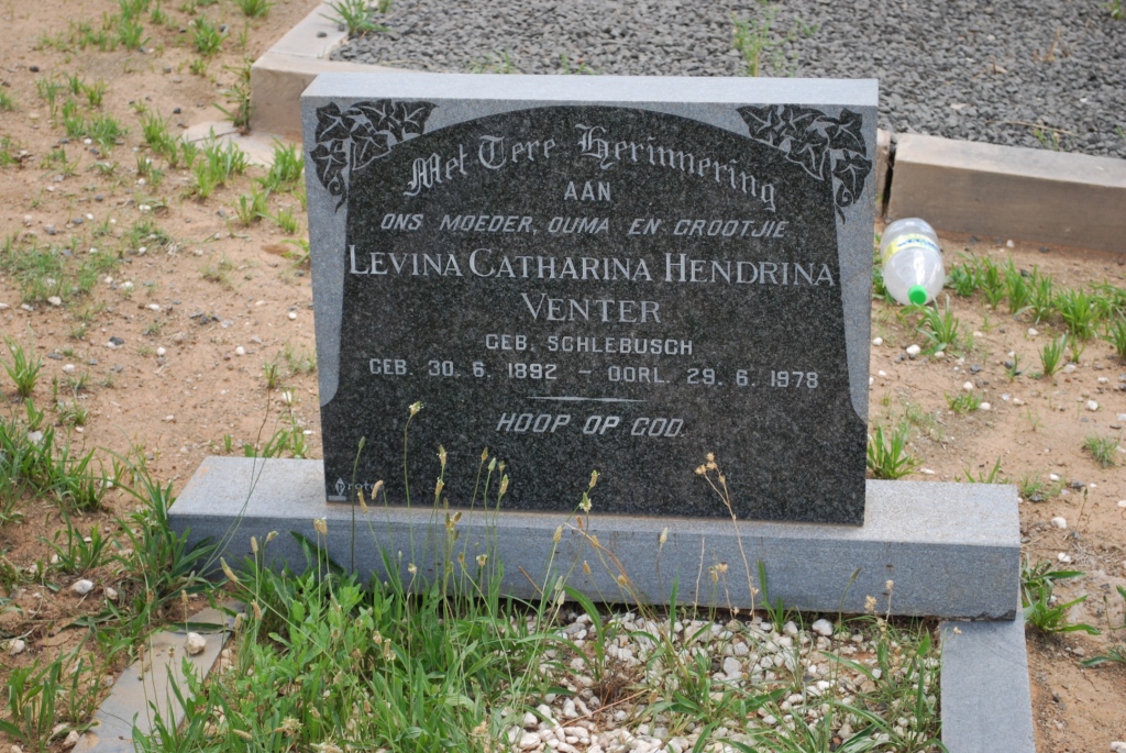 VENTER Levina Catharina Hendrina nee SCHLEBUSCH 1892-1978