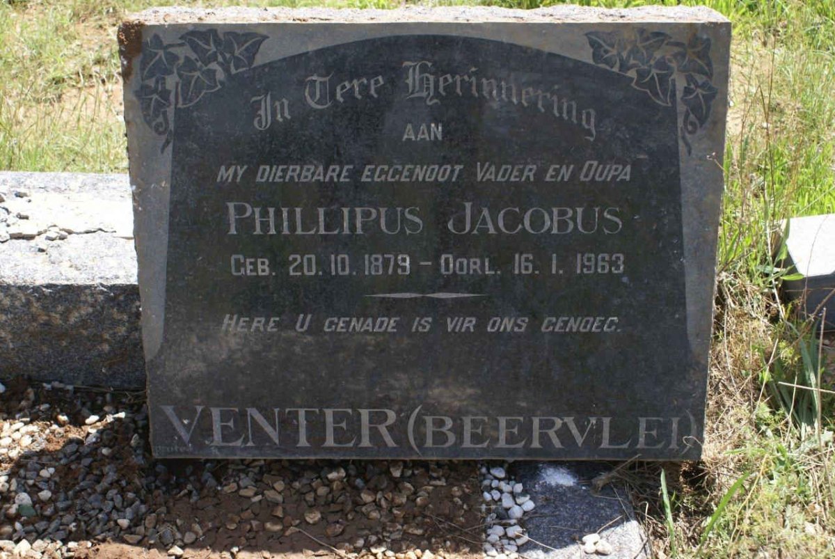VENTER Phillipus Jacobus 1879-1963