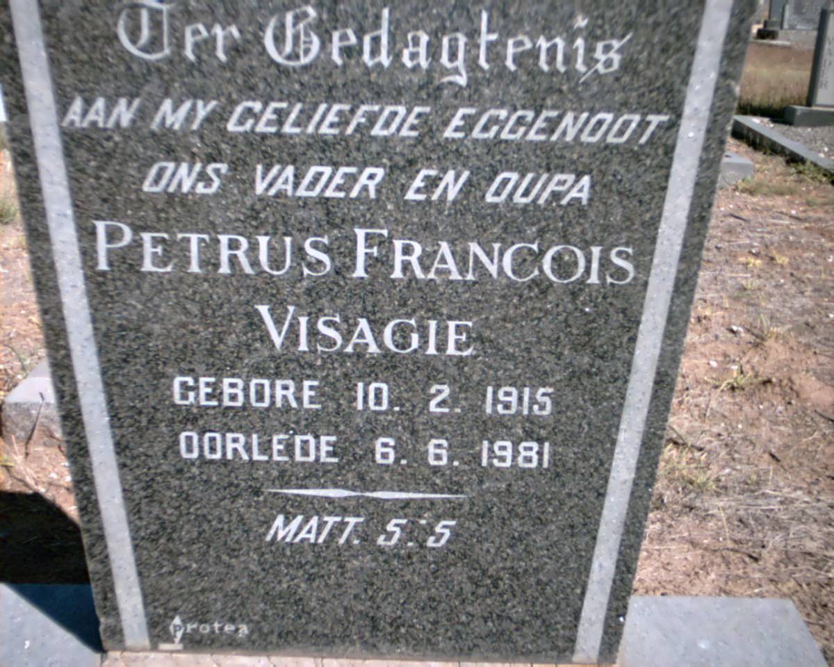 VISAGIE Petrus Francois 1915-1981