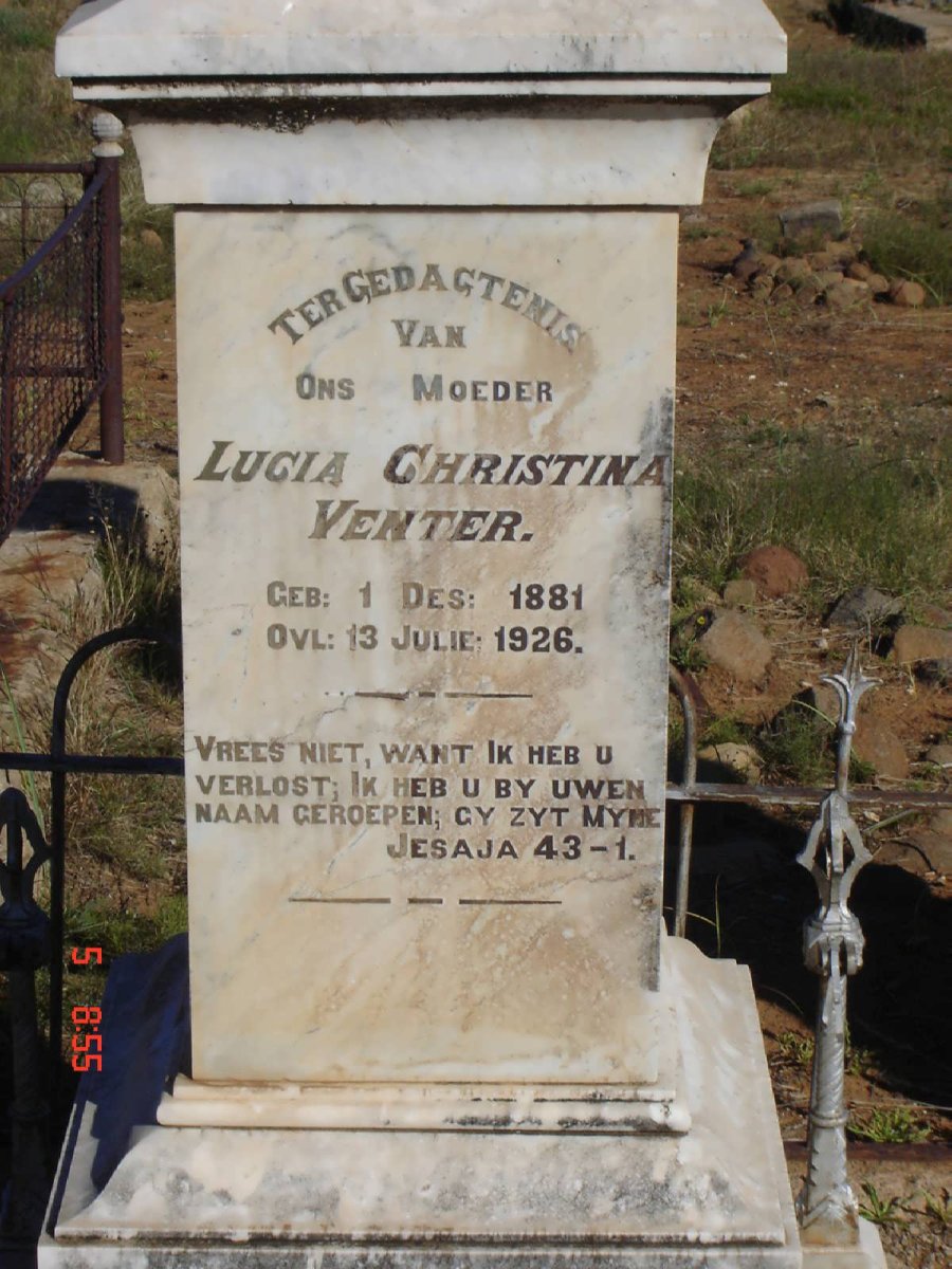 VENTER Lucia Christina 1881-1926