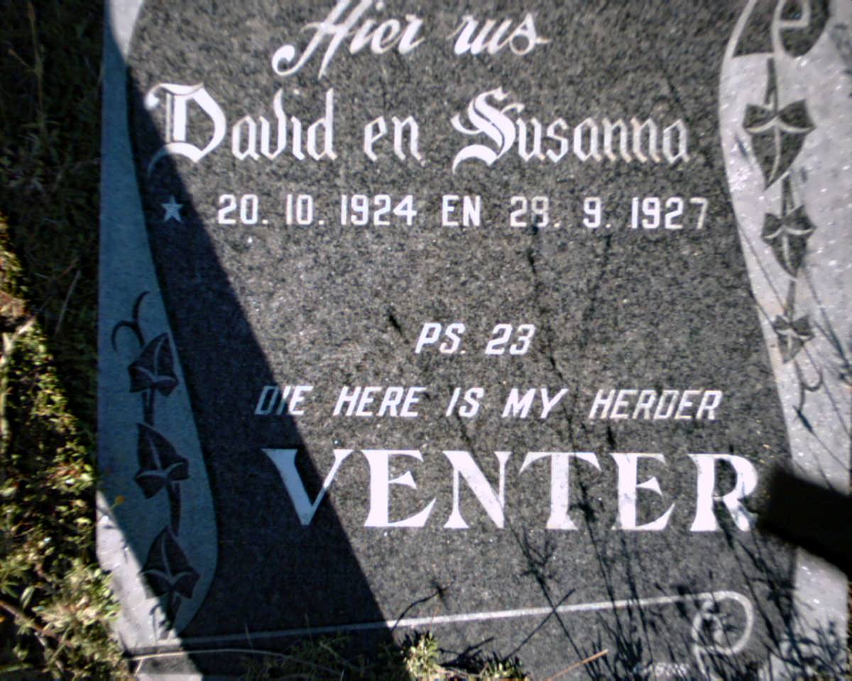 VENTER David 1924- &amp; Susanna 1927-