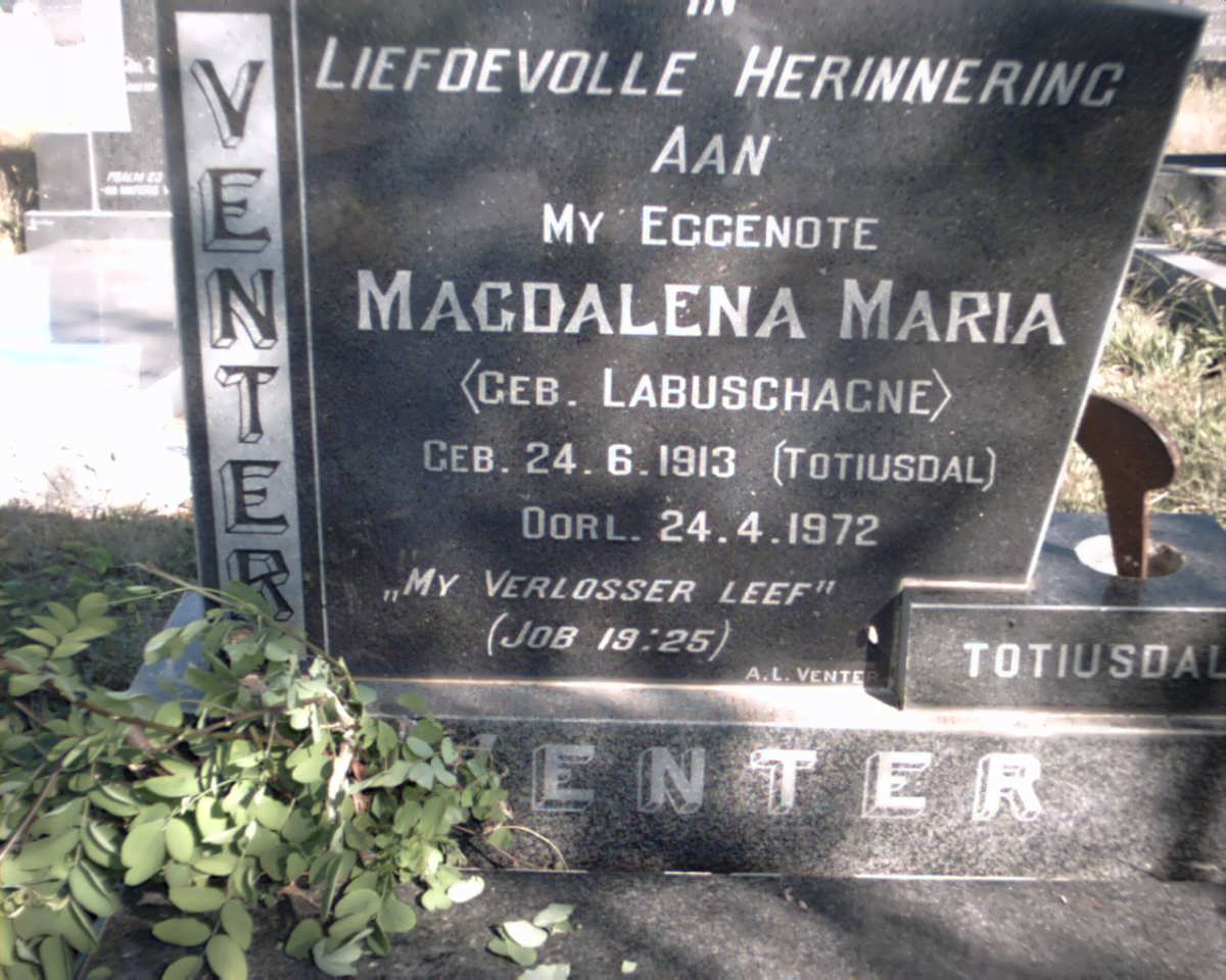 VENTER Magdalena Maria LABUSCHAGNE 1913-1972