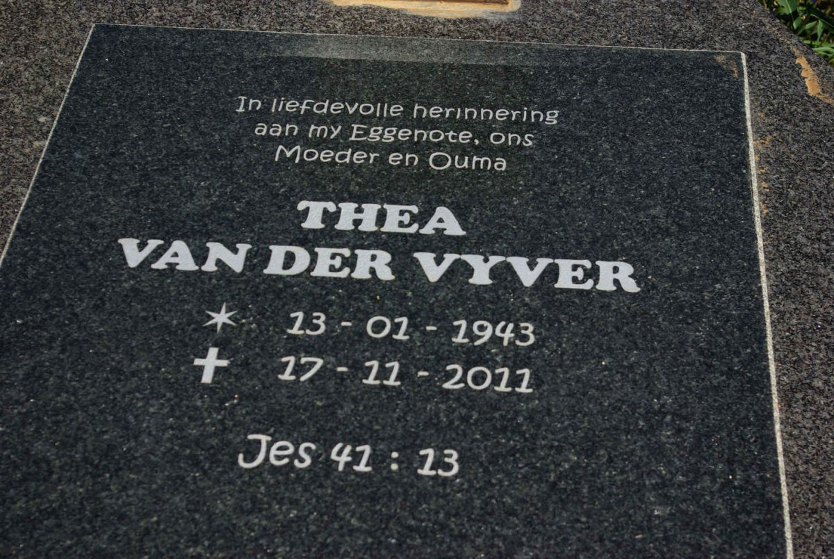VYVER Thea, van der 1943-2011