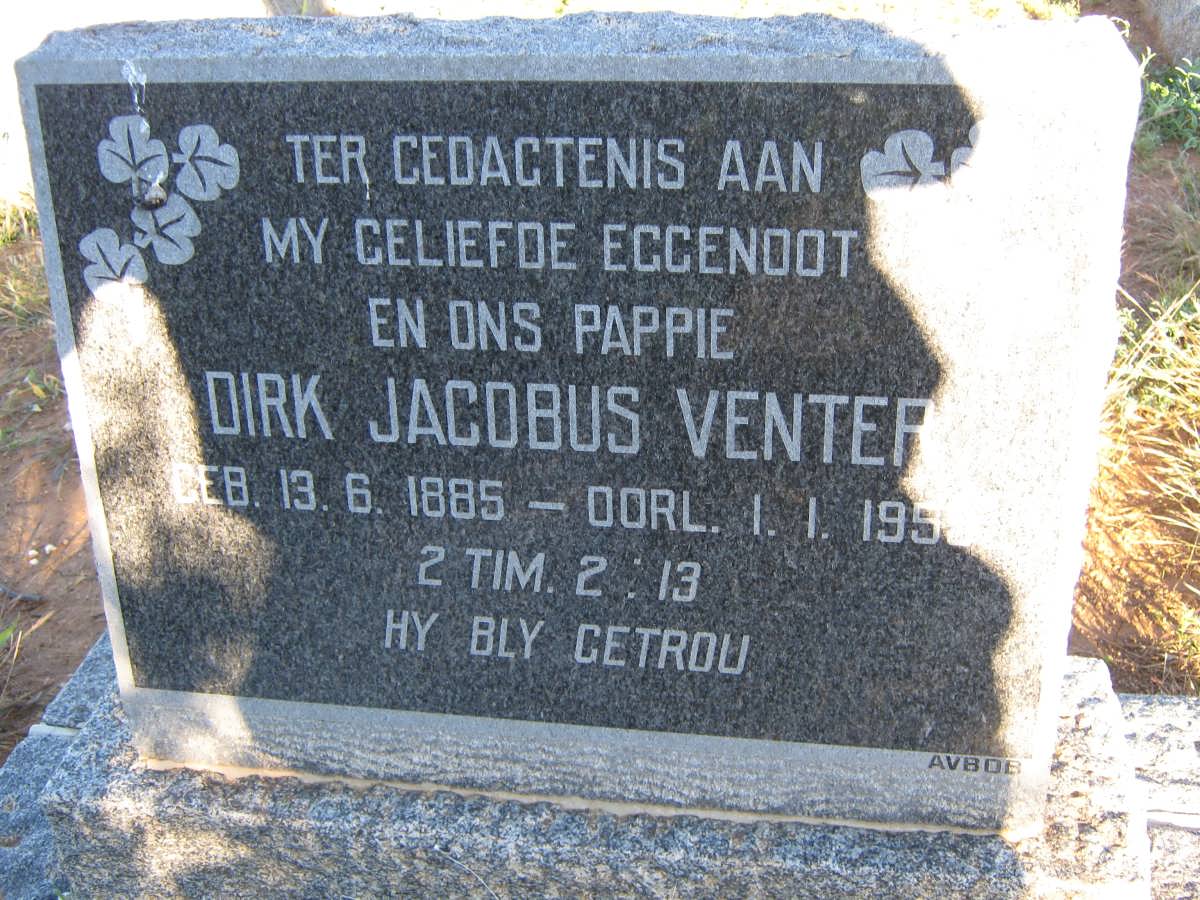VENTER Dirk Jacobus 1885-195?