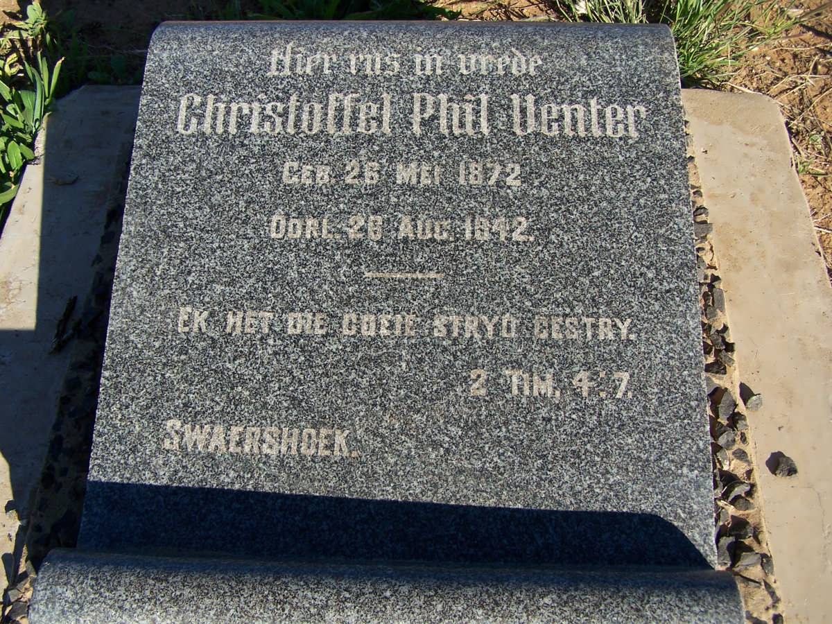 VENTER Christoffel Phil 1872-1942