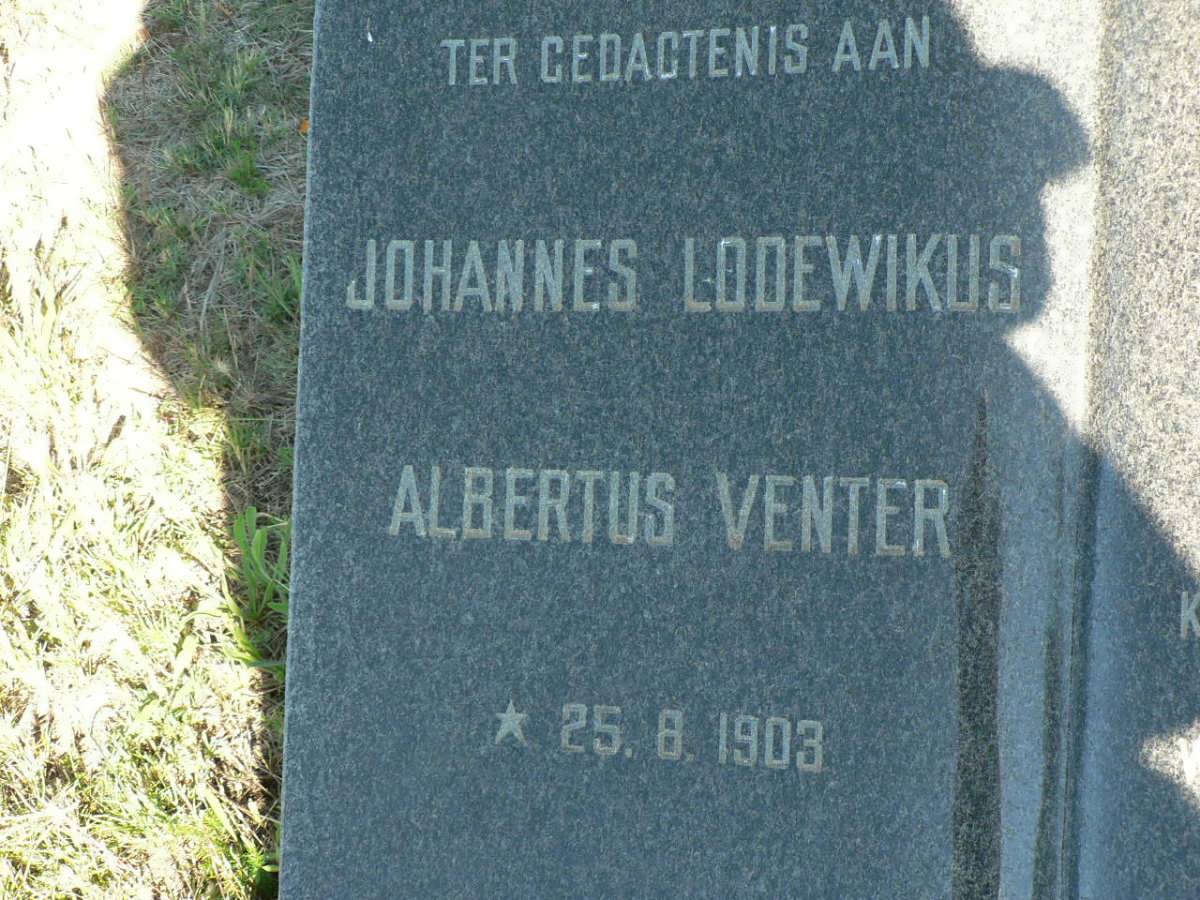 VENTER Johannes Lodewikus Albertus 1903-