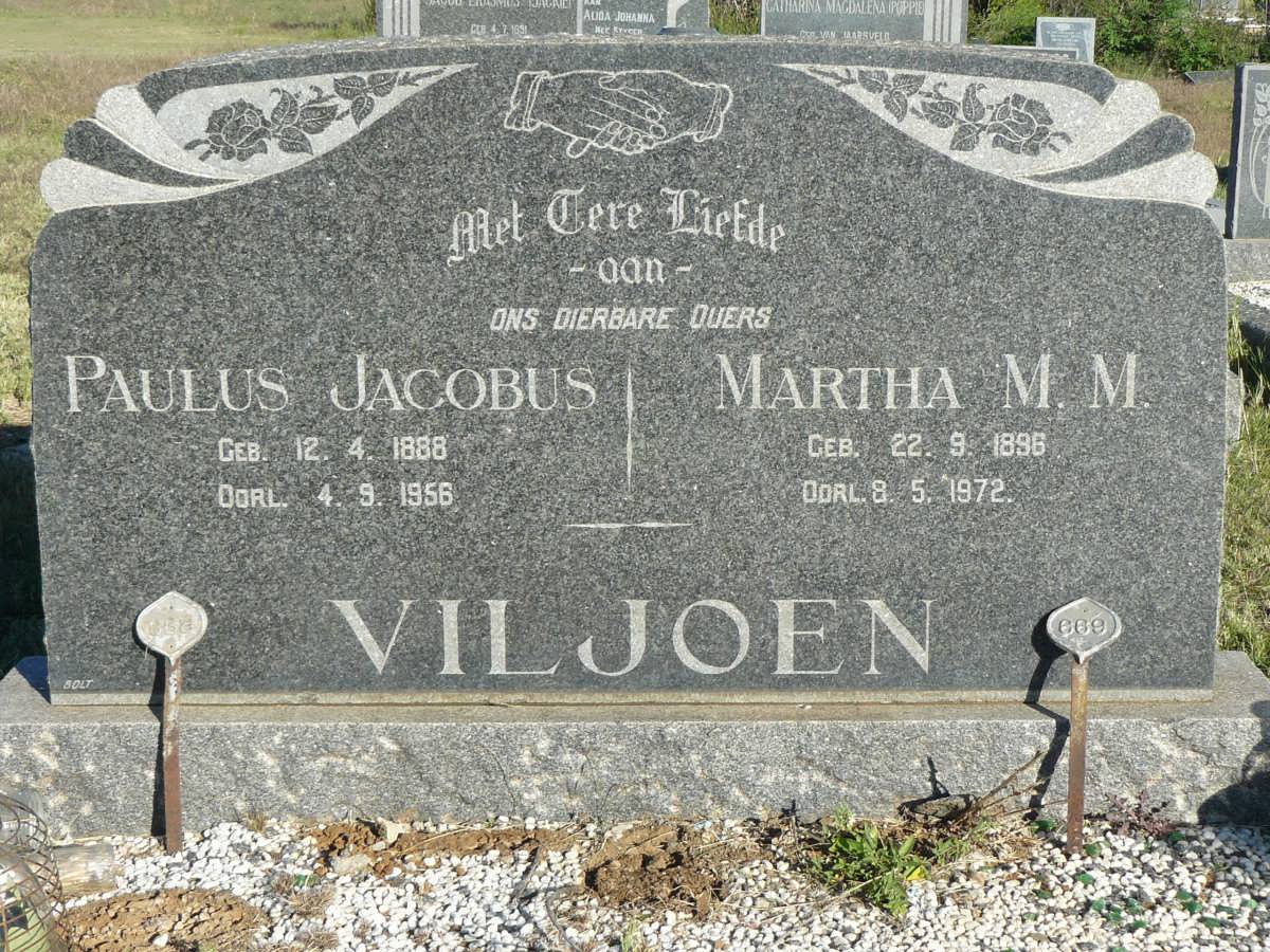 VILJOEN Paulus Jacobus 1888-1956 &amp; Martha M.M. 1896-1972