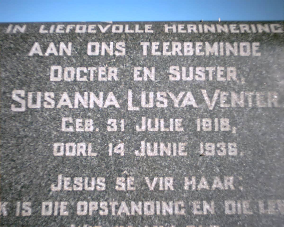 VENTER Susanna Lusya 1918-1936