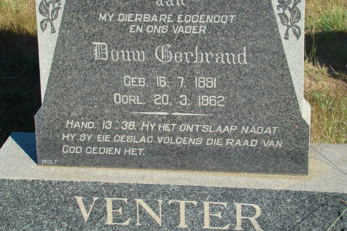VENTER Douw Gerbrand 1891-1962 &amp; Ada Louis MARAIS 1892-1981