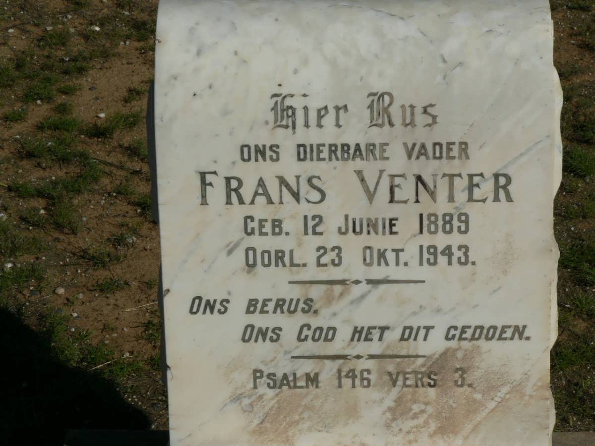 VENTER Frans 1889-1943