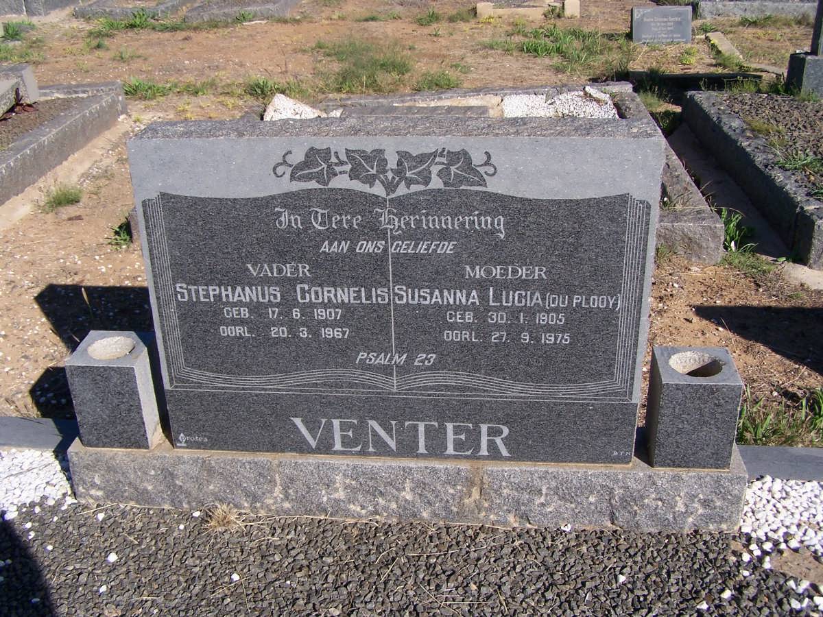 VENTER Stephanus Cornelis 1907-1967 &amp; Susanna Lucia DU PLOOY 1905-1975