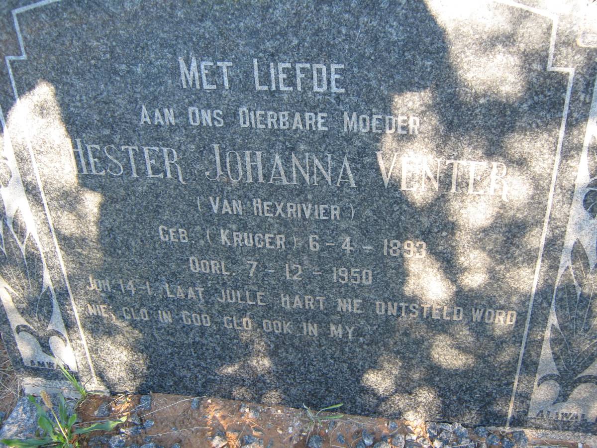 VENTER Hester Johanna nee KRUGER 1893-1950
