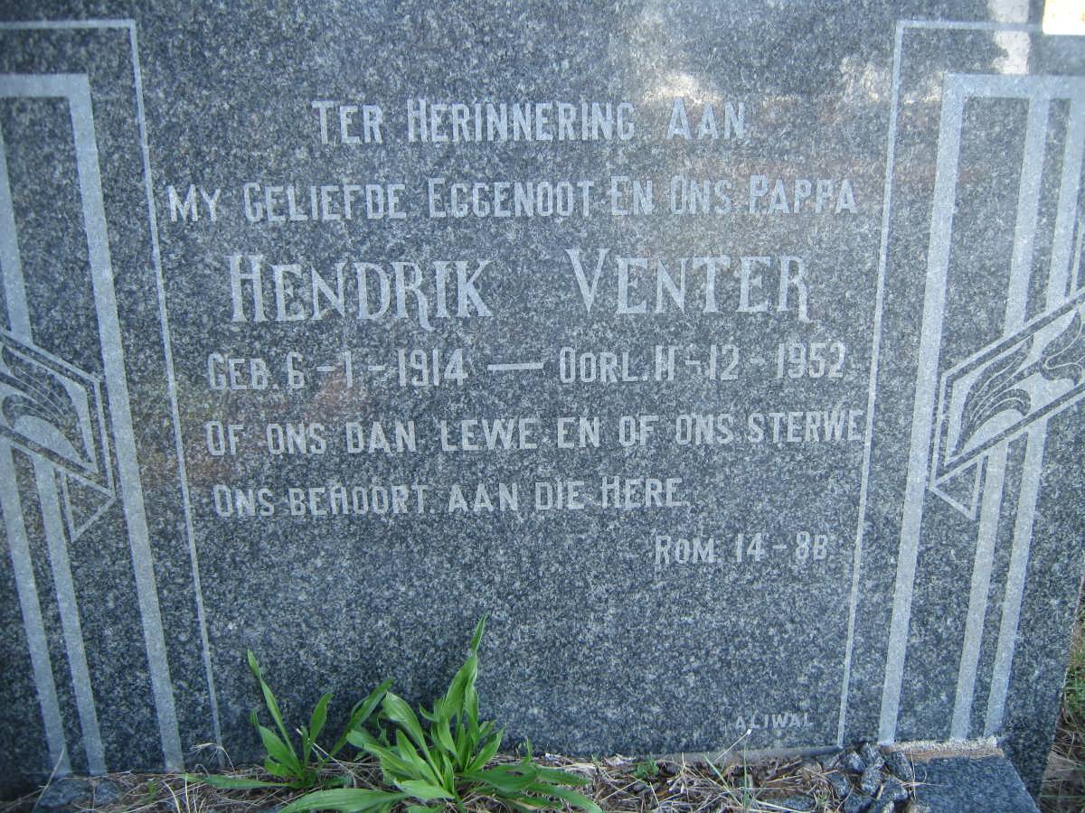 VENTER Hendrik 1914-1952