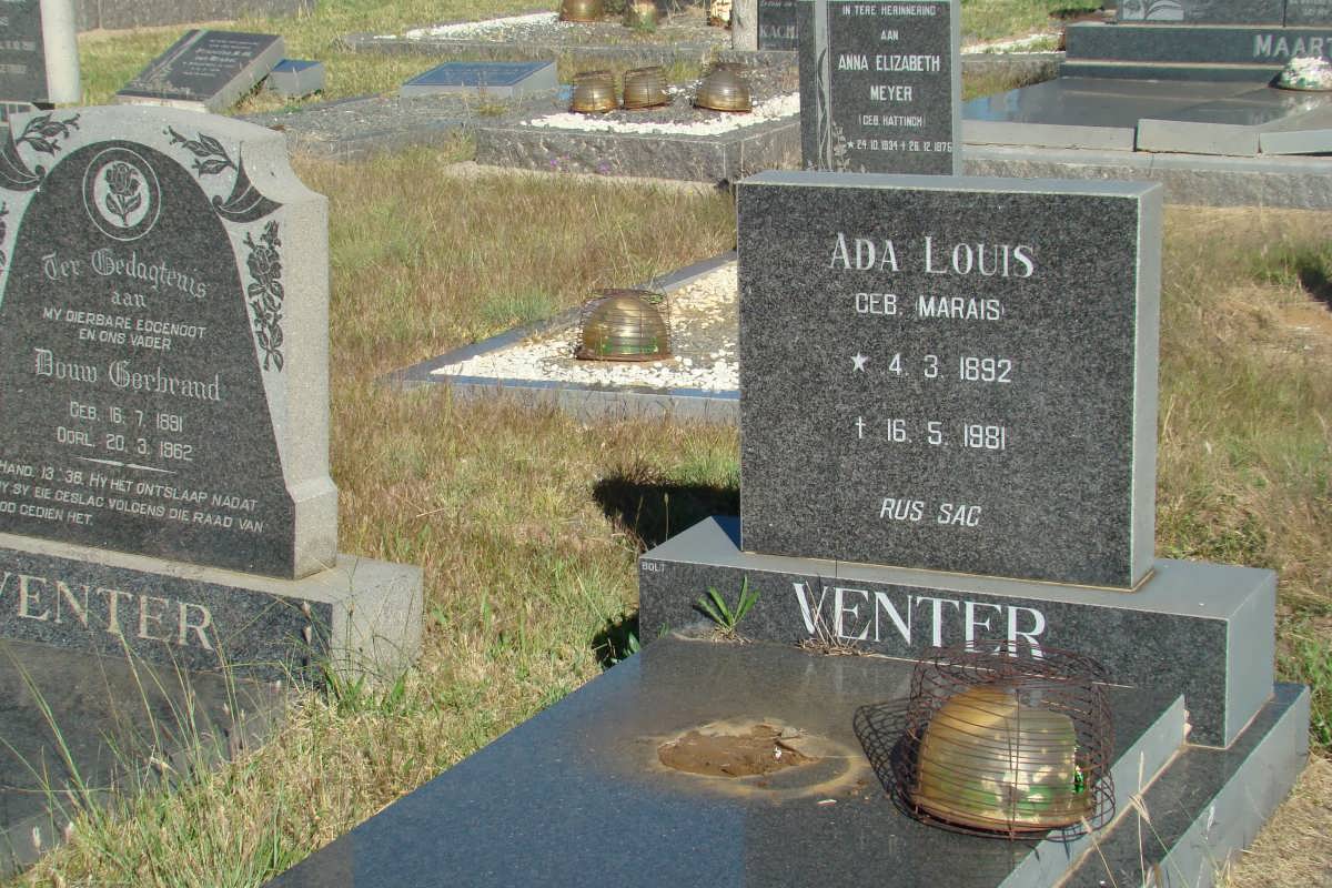 VENTER Ada Louis nee MARAIS 1892-1981