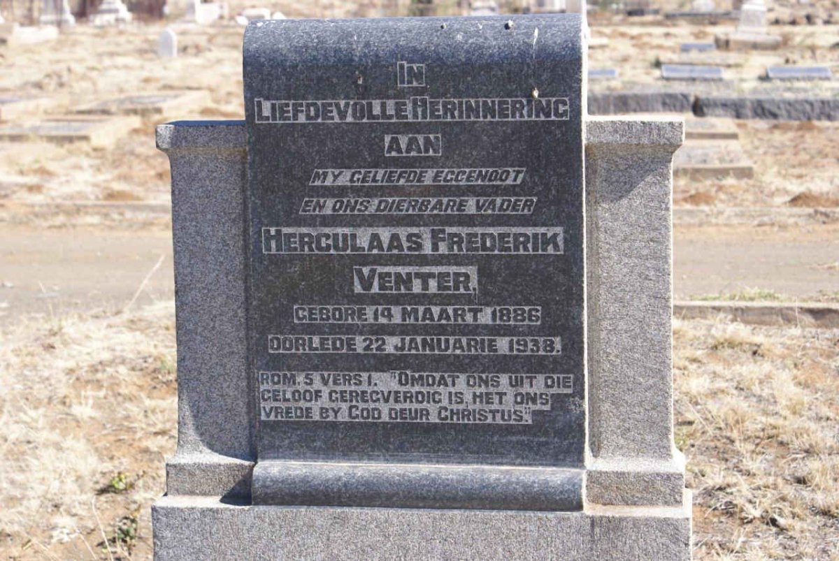 VENTER Herculaas Frederik 1886-1938