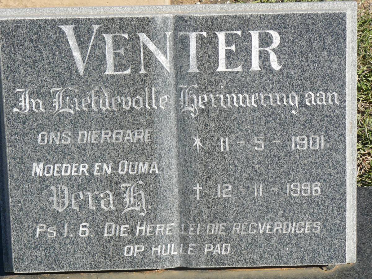 VENTER Vera H. 1901-1996