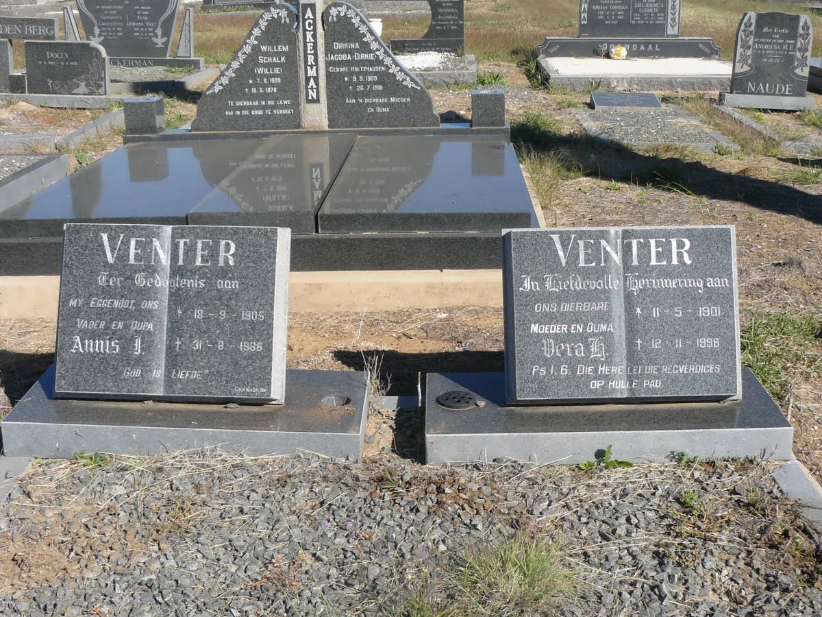 VENTER Annis J. 1905-1986 &amp; Vera H. 1901-1996