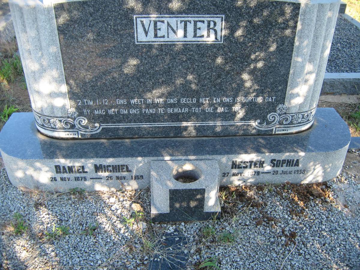 VENTER Daniel Michiel 1875-1950 &amp; Hester Sophia 1879-1958