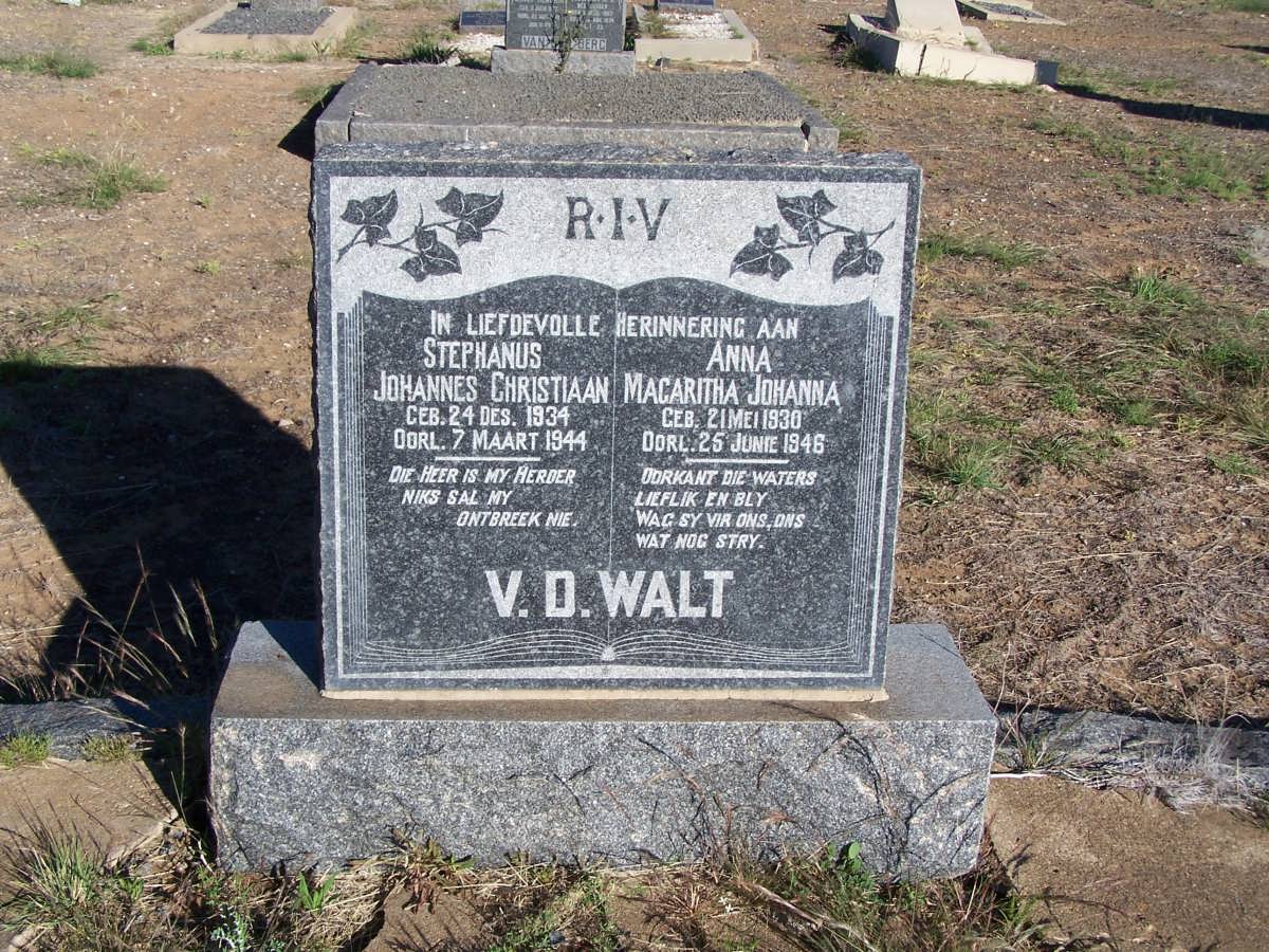 WALT Stephanus Johannes Christiaan, v.d. :: V.D. WALT Anna Magaritha Johanna 1930-1946