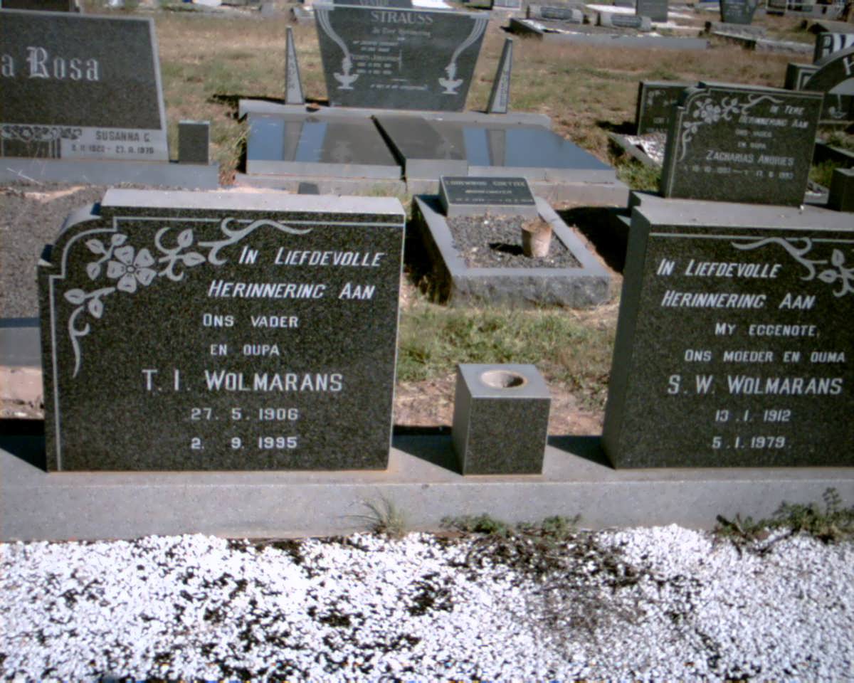 WOLMARANS T.I. 1906-1995 &amp; S.W. 1912-1978