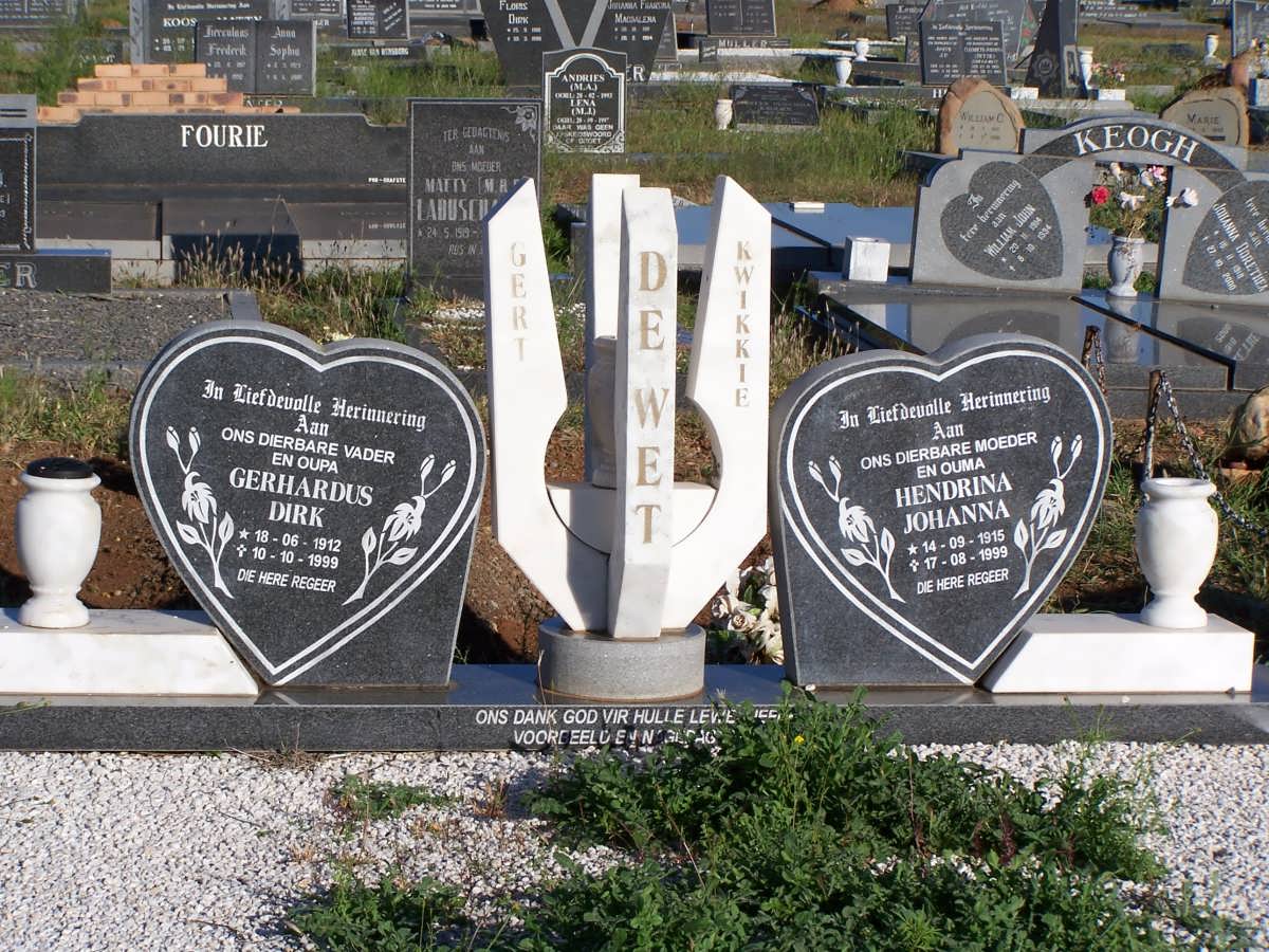 WET Gerhardus Dirk, de 1912-1999 &amp; Hendrina Johanna 1915-1999