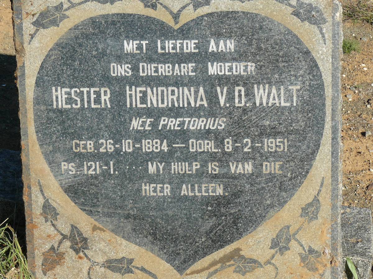 WALT Hester Hendrina, v.d. nee PRETORIUS 1884-1951