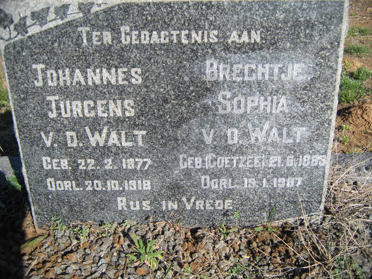 WALT Johannes Jurgens, v.d. 1877-1918 &amp; Brechtje Sophia COETZEE 1883-1967