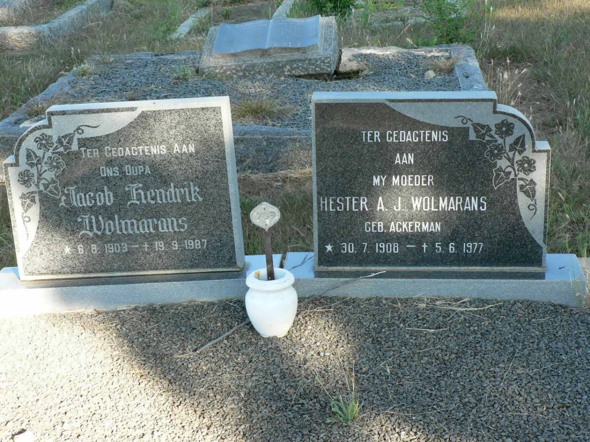 WOLMARANS Jacob Hendrik 1903-1987 &amp; Hester A.J. ACKERMAN 1908-1977