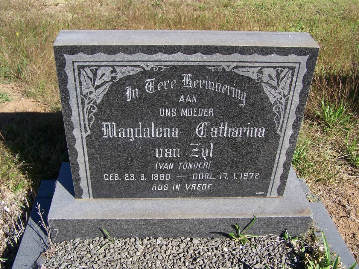 ZYL Magdalena Catharina, van geb VAN TONDER 1880-1972