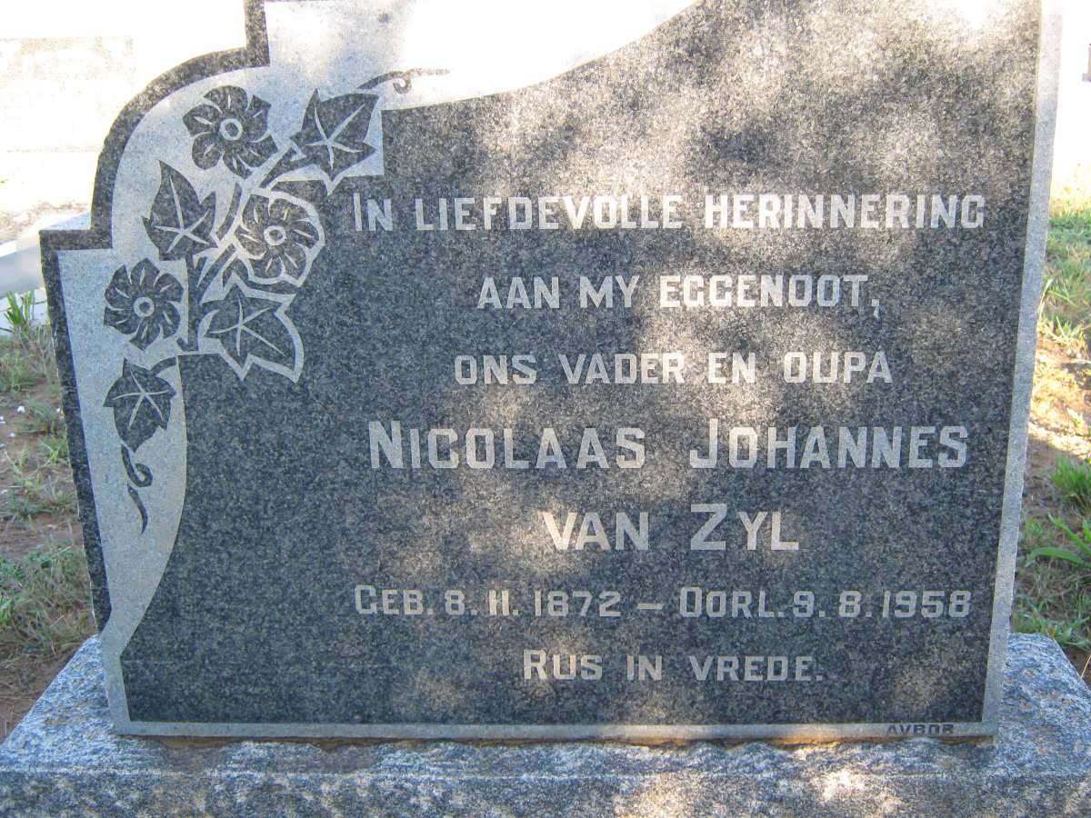 ZYL Nicolaas Johannes, van 1872-1958 
