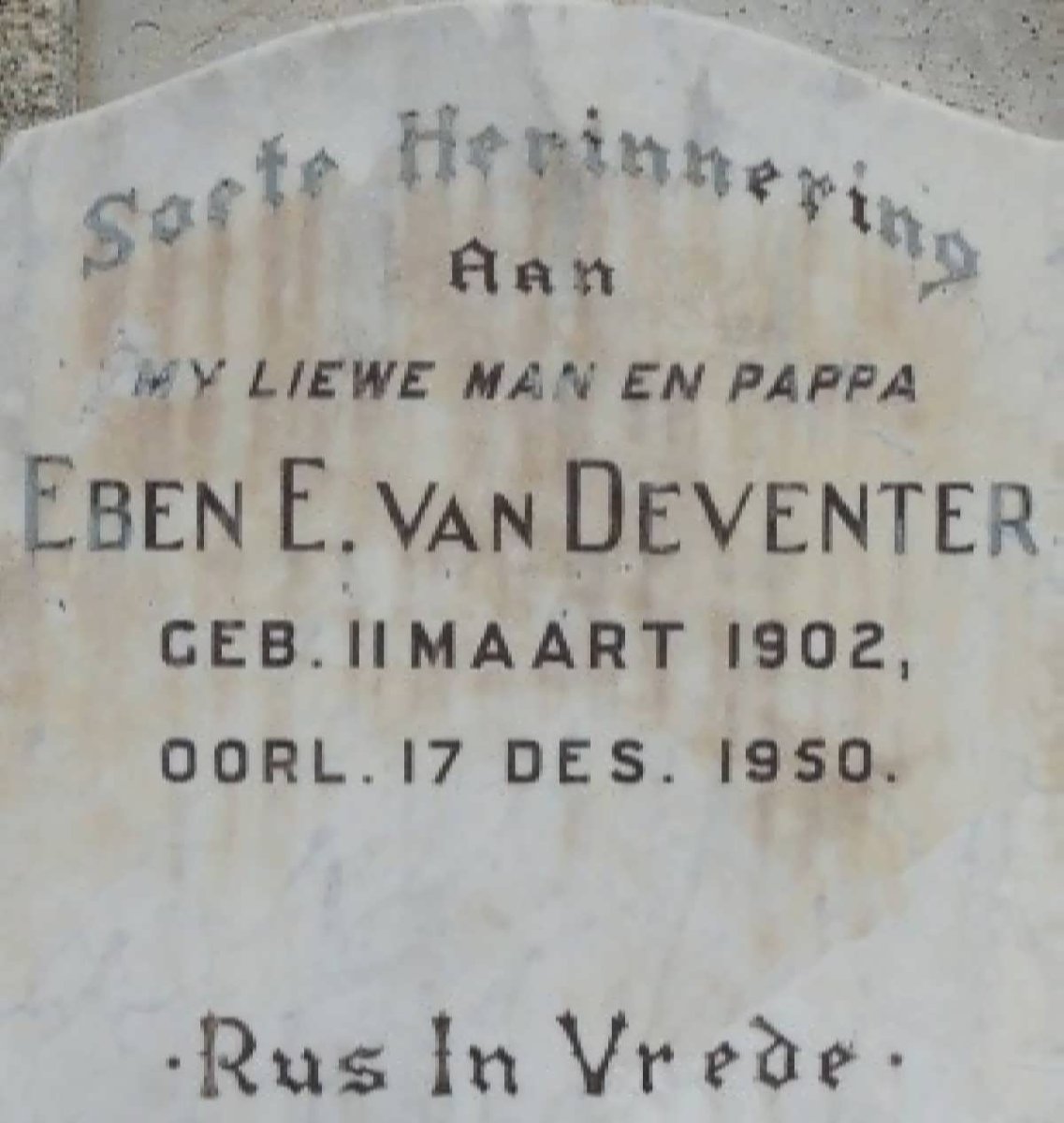 DEVENTER Eben E., van 1902-1950