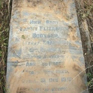 BOOYSEN Fanny Elizabeth voorheen ERASMUS nee PRINGLE 1829-1913