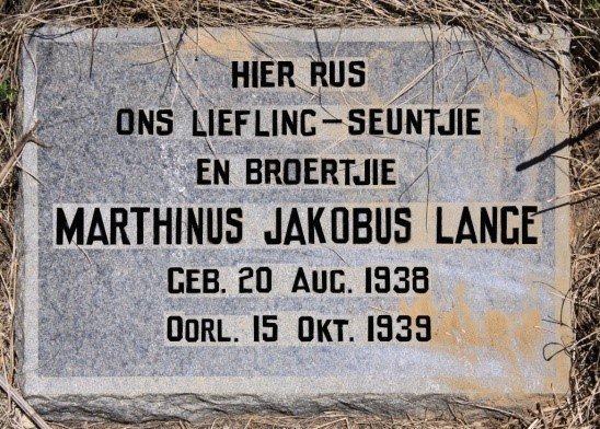 LANGE Marthinus Jakobus 1938-1939