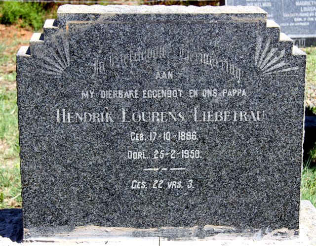 LIEBETRAU Hendrik Lourens 1896-1950