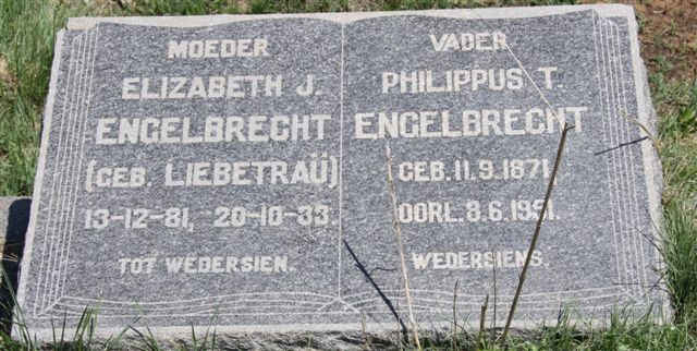 ENGELBRECHT Philippus T. 1871-1951 &amp; Elizabeth J. LIEBETRAŰ 1881-1933