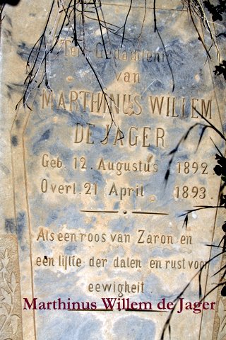 JAGER Marthinus Willem, de 1892-1893