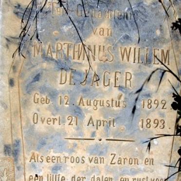 JAGER Marthinus Willem, de 1892-1893