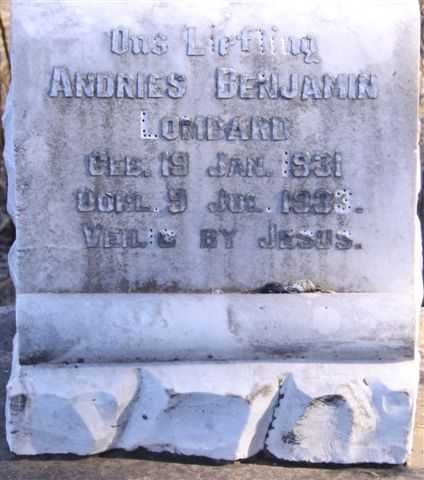 LOMBARD Andries Benjamin 1931-1933