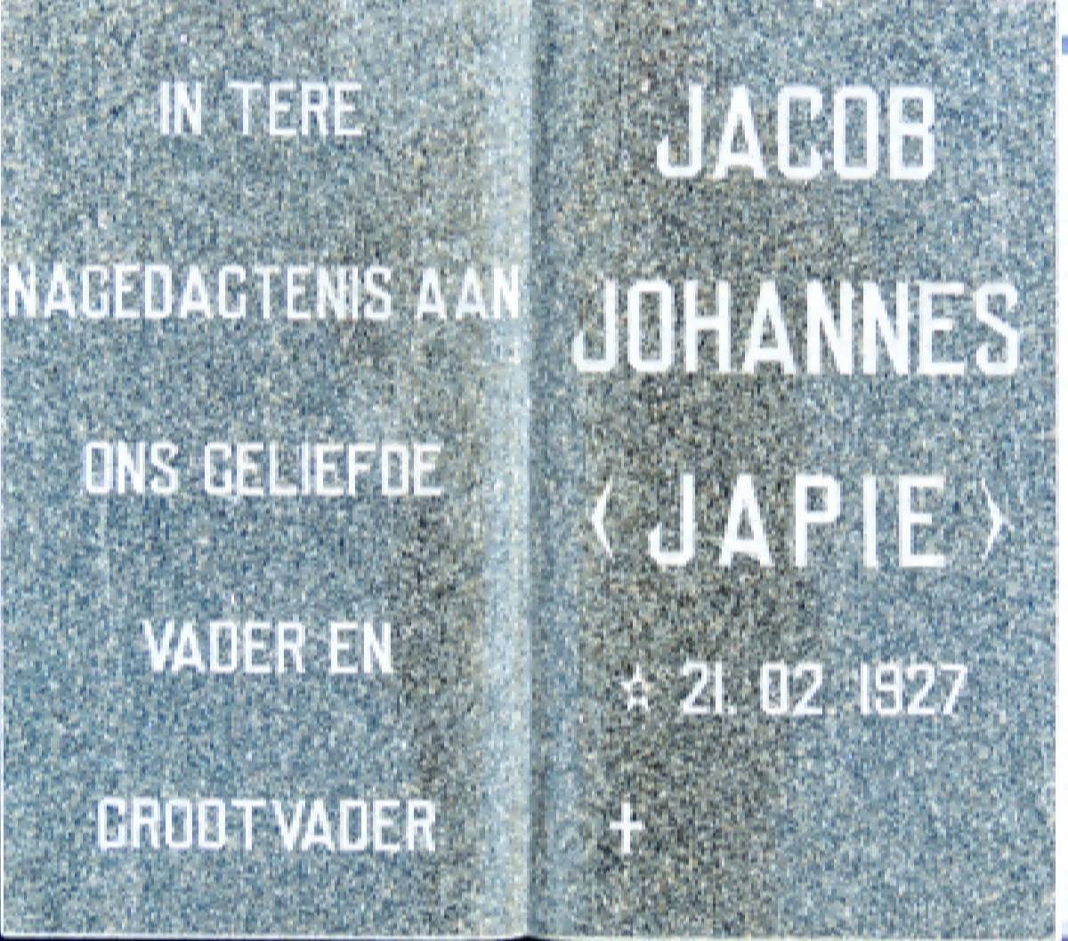 OOSTHUIZEN Jacob Johannes 1927- 