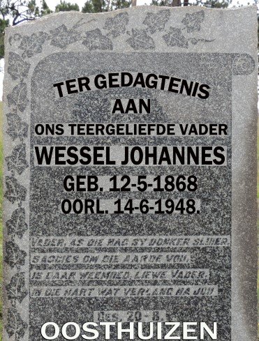 OOSTHUIZEN Wessel Johannes 1868-1948
