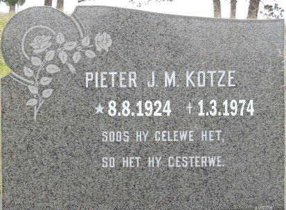 KOTZE Pieter J.M. 1924-1974