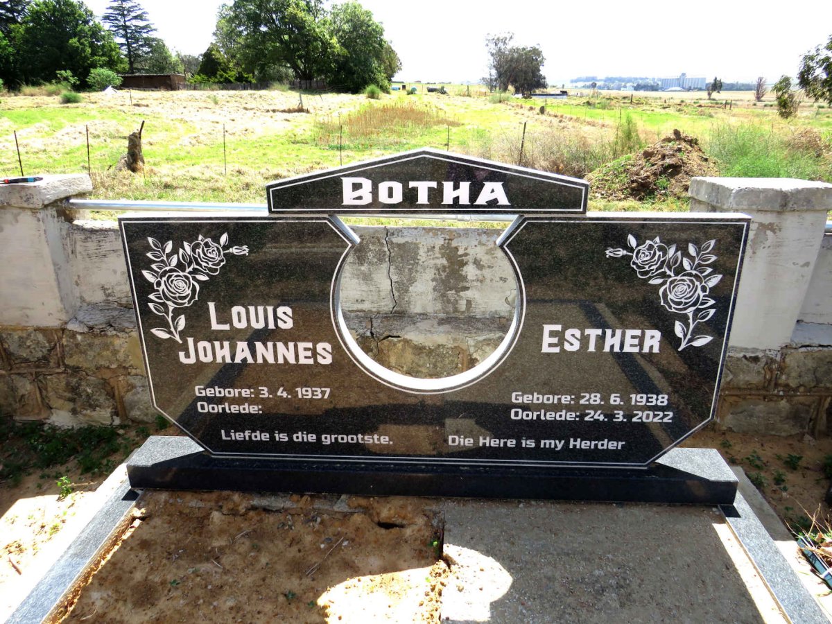 BOTHA Louis Johannes 1937- & Esther 1938-2022