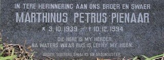 PIENAAR Marthinus Petrus 1939-1994