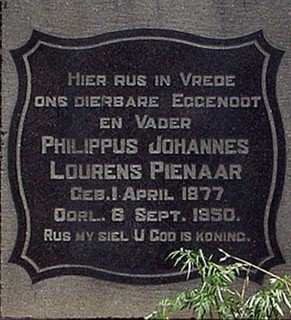 PIENAAR Philippus Johannes Lourens 1877-1950