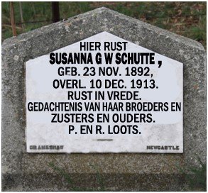 SCHUTTE Susanna G.W. 1892-1913