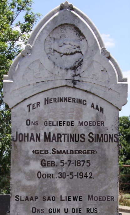 SIMONS Johan Martinus nee SMALBERGER 1875-1942