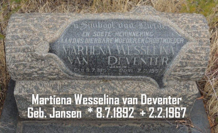 DEVENTER Martiena Wesselina, van nee JANSEN 1892-1967