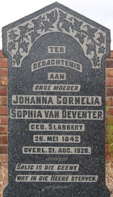 DEVENTER Johanna Cornelia Sophia, van nee SLABBERT 1842-1926