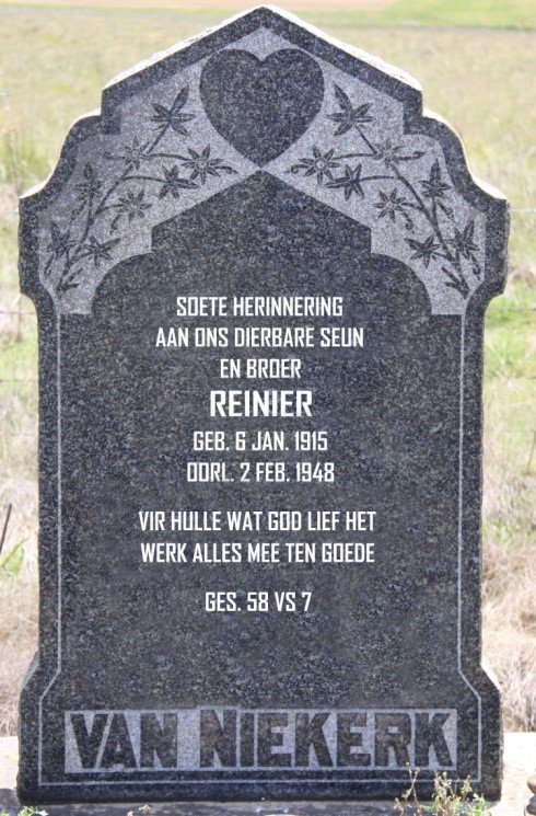 NIEKERK Reinier, van 1915-1948